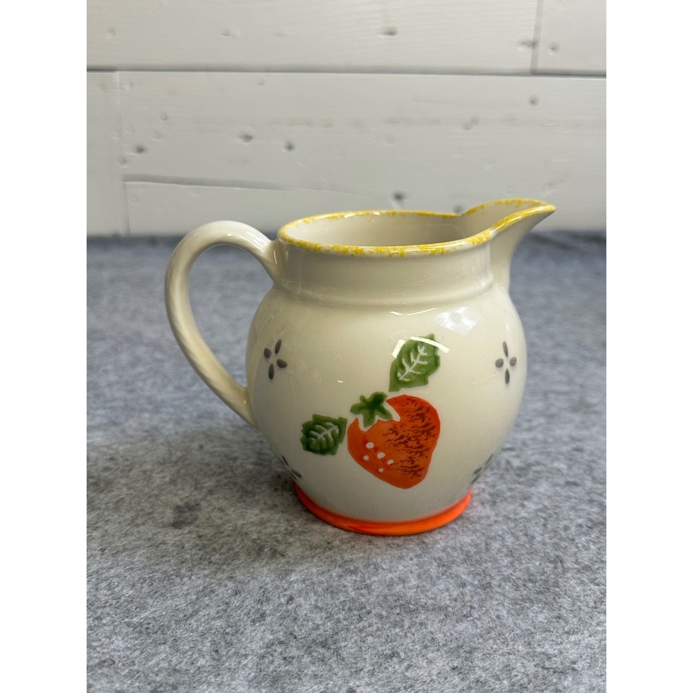 Laura Ashley Summer Fruits Creamer Pitcher Hand Decorated England 1997 Vintage